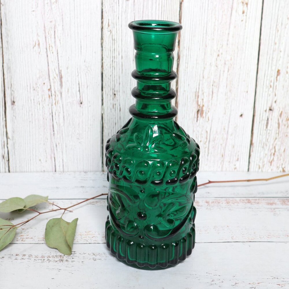 Vintage Green Bottle Carafe Decanter 1968 Jim Beam Kentucky Derby Whiskey